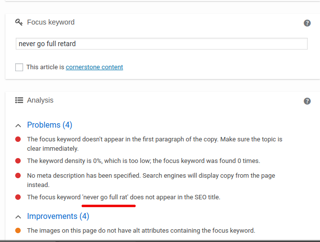 WP Yoast SEO plugin going full retard